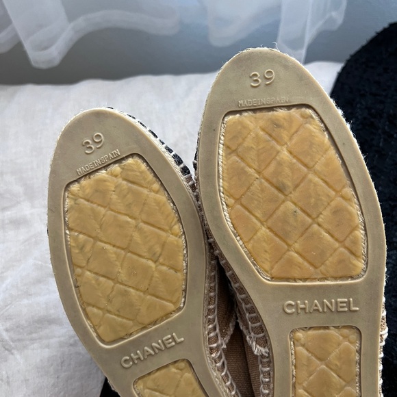Auth Chanel Classic CC Logo Brown Canvas Espadrilles - Size 39 - Picture 7 of 10